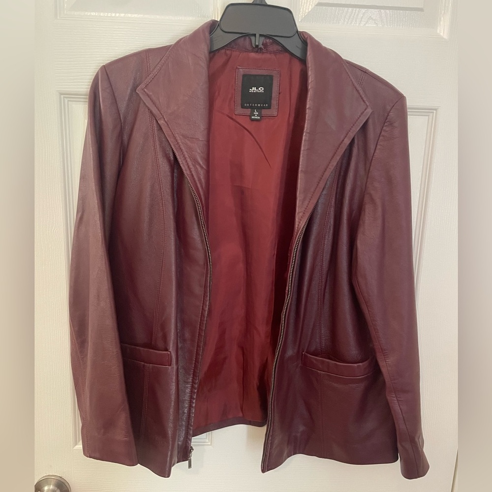 Vintage Burgundy Leather Jacket